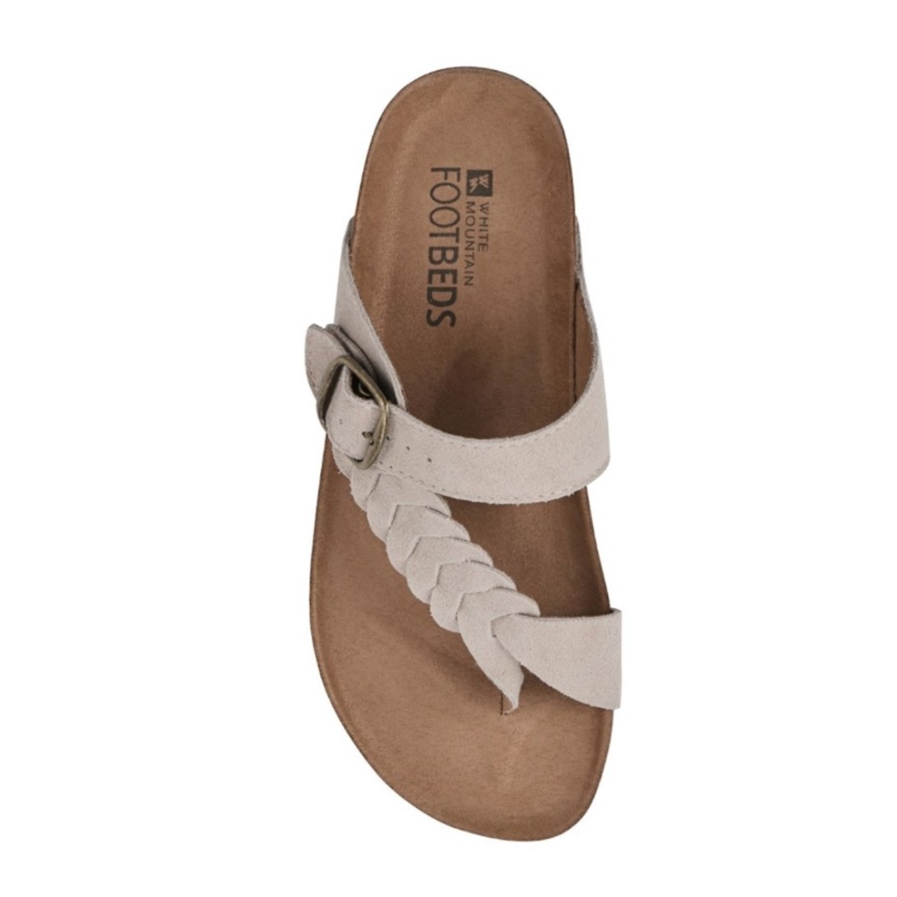 White Mountain Crawford Braided Footbed Sandal Women Leather upper NEW Size 10